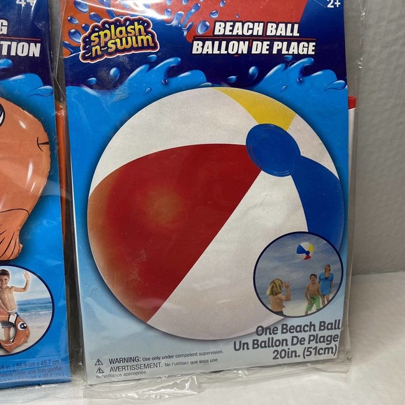Splash-N-Swim - Beach Ball 20 in, Fish Splash Ring 22”, & Sea Life Ring 20” NEW - Picture 4 of 5